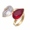 crystal & Scarlet Ignite Ring - Sparkle and Elegance Combined